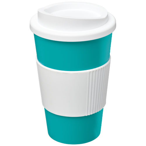 Gobelet isolant personnalisable 350ml Americano® Bleu aqua et Blanc